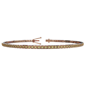 Bracciale Tennis diamantato in Oro Rosa 18 kt con Diamanti Fancy 0,32ct