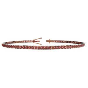 Bracciale Tennis diamantato in Oro Rosa 18 kt con Rubini 1,02ct