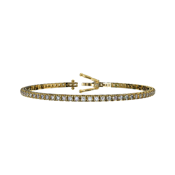 Bracciale Tennis quadro in oro Giallo 18kt con Diamanti 3,30ct