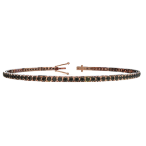 Bracciale Tennis diamantato in Oro Rosa 18 kt con Diamanti neri 0,35ct