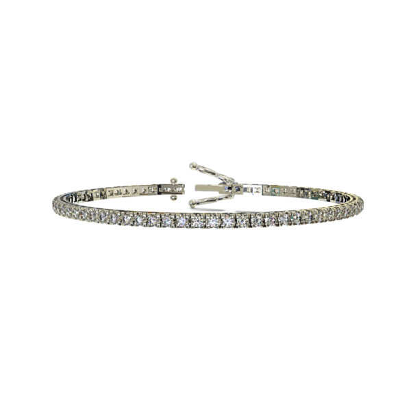 Bracciale Tennis quadro in oro Bianco 18kt con Diamanti 2,10ct