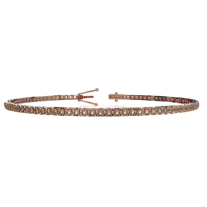 Bracciale Tennis diamantato in Oro Rosa 18 kt con Diamanti brown 0,35ct