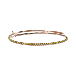 Collana tennis Diamantata in Oro Rosa 18 kt con Diamanti Fancy