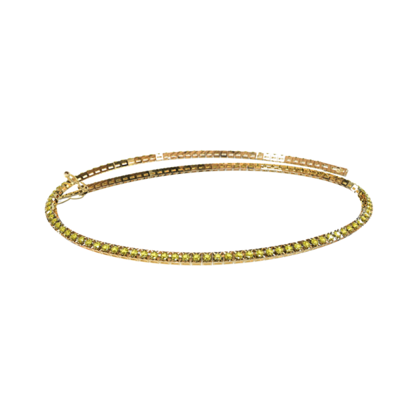 Collana tennis Diamantata in Oro Giallo 18 kt con Diamanti Fancy