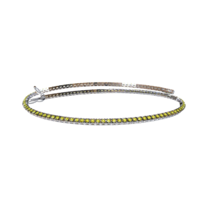 Collana tennis Diamantata in Oro Bianco 18 kt con Diamanti Fancy