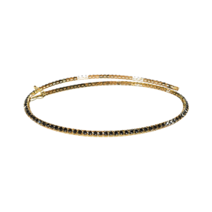 Collana tennis Diamantata in Oro Giallo 18 kt con Diamanti neri