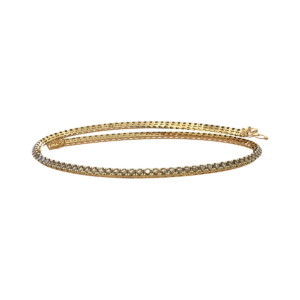 Collana tennis Quadro in Oro Giallo 18 kt con Diamanti Brown