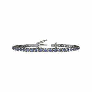 Bracciale Tennis Piramide in Oro Bianco 18 kt con Zaffiri  - S000