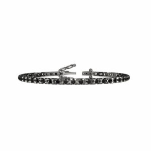 Bracciale Tennis Piramide in Oro Bianco 18 kt con Diamanti neri - S000