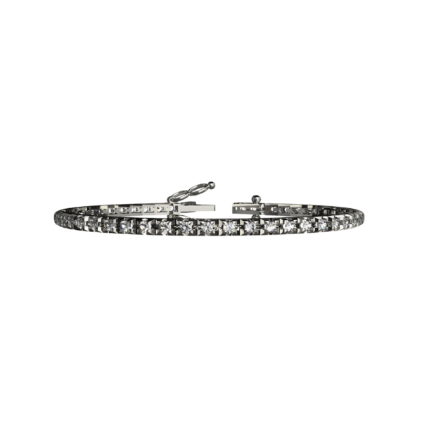 Bracciale Tennis Piramide in Oro Bianco 18 kt con Diamanti Lab-Grown - S000