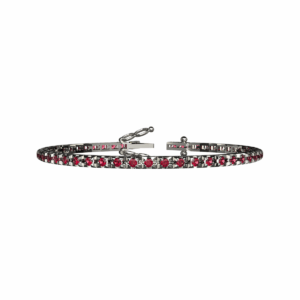Bracciale Tennis Piramide in Oro Bianco 18 kt con Rubini  - S000