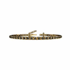 Bracciale Tennis Piramide in Oro Giallo 18 kt con Diamanti neri - S000