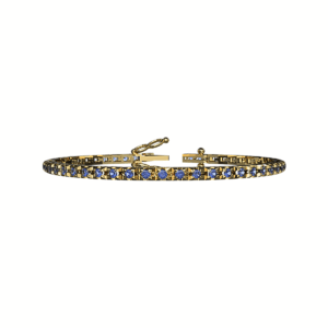 Bracciale Tennis Piramide in Oro Giallo 18 kt con Zaffiri  - S000