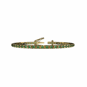 Bracciale Tennis Piramide in Oro Giallo 18 kt con Smeraldi  - S000