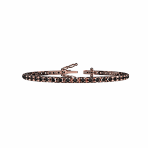 Bracciale Tennis Piramide in Oro Rosa 18 kt con Diamanti neri - S000