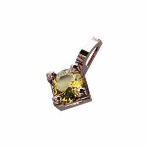 Ciondolo Punto Luce tennis Quadro in Oro Rosa 18 kt con Diamanti Fancy