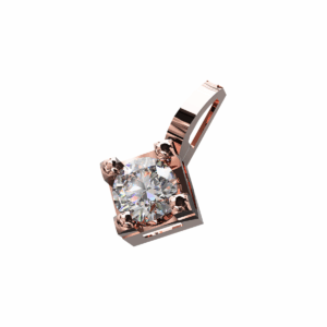 Ciondolo Punto Luce tennis Quadro in Oro Rosa 18 kt con Diamanti Lab-Grown
