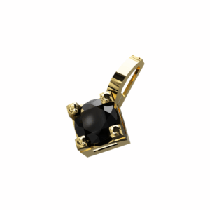 Ciondolo Punto Luce tennis Quadro in Oro Giallo 18 kt con Diamanti neri