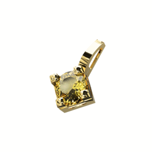 Ciondolo Punto Luce tennis Quadro in Oro Giallo 18 kt con Diamanti Fancy