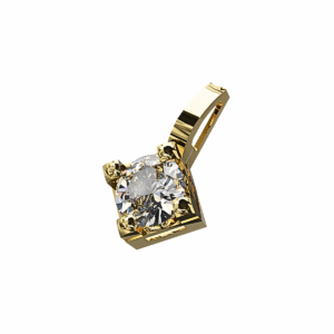 Ciondolo Punto Luce tennis Quadro in Oro Giallo 18 kt con Diamanti Lab-Grown