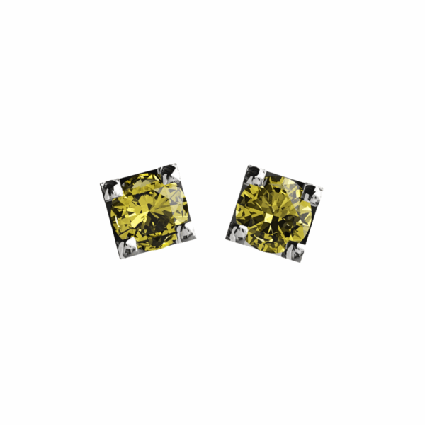 Orecchini punto luce Diamantato in Oro Bianco 18 kt con Diamanti Fancy