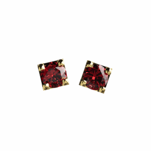 Orecchini punto luce Diamantato in Oro Giallo 18 kt con Rubini