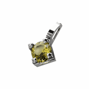 Ciondolo Punto Luce tennis Quadro in Oro Bianco 18 kt con Diamanti Fancy