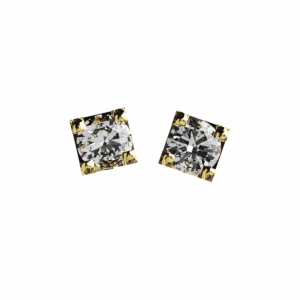 Orecchini punto luce Diamantato in Oro Giallo 18 kt con Diamanti Lab-Grown