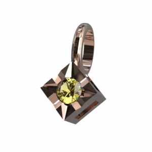 Ciondolo Punto Luce tennis Diamantato in Oro Rosa 18 kt con Diamanti Fancy