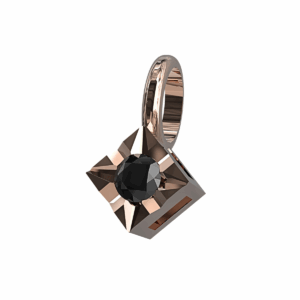 Ciondolo Punto Luce tennis Diamantato in Oro Rosa 18 kt con Diamanti neri