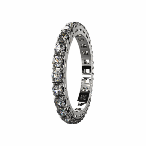 Anello Eternity Piramide in Oro Bianco 18 kt con Diamanti