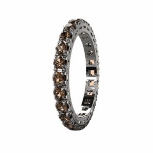 Anello Eternity Piramide in Oro Bianco 18 kt con Diamanti Brown
