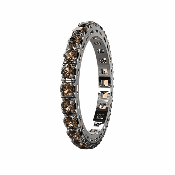 Anello Eternity Piramide in Oro Bianco 18 kt con Diamanti Brown