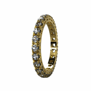 Anello Eternity Piramide in Oro Giallo 18 kt con Diamanti
