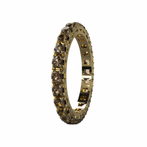 Anello Eternity Piramide in Oro Giallo 18 kt con Diamanti Brown