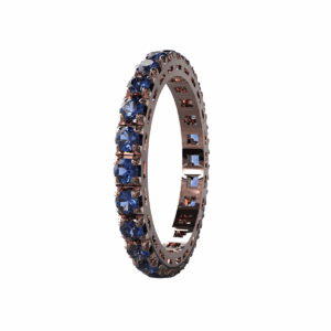 Anello Eternity Piramide in Oro Rosa 18 kt con Zaffiri