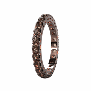 Anello Eternity Piramide in Oro Rosa 18 kt con Diamanti Brown