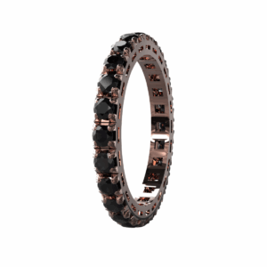 Anello Eternity Piramide in Oro Rosa 18 kt con Diamanti neri