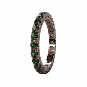 Anello Eternity Piramide in Oro Rosa 18 kt con Smeraldi